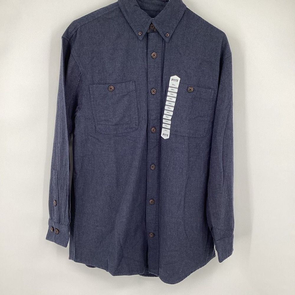 Mens Duluth Trading Company NWT‎ Free Swinging Flannel button down small gray
